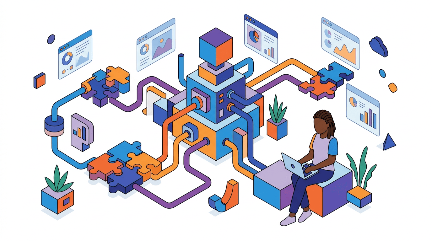 Illustration of system integration and connected business tools